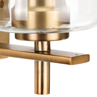 Calais 5" 1-Light Vintage Brass Clear Glass Bath Vanity Light
