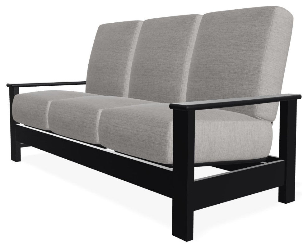 Leeward Deep Seat 3-Seat Outdoor Sofa, Graystone/Black