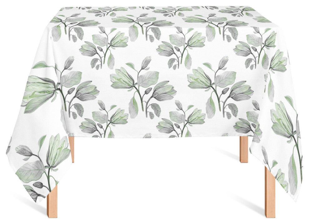 Watercolor Floral Blossoms Green 2 58x58 Tablecloth