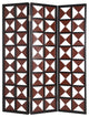 1" x 59" x 84" Brown & White Faux leather  Screen