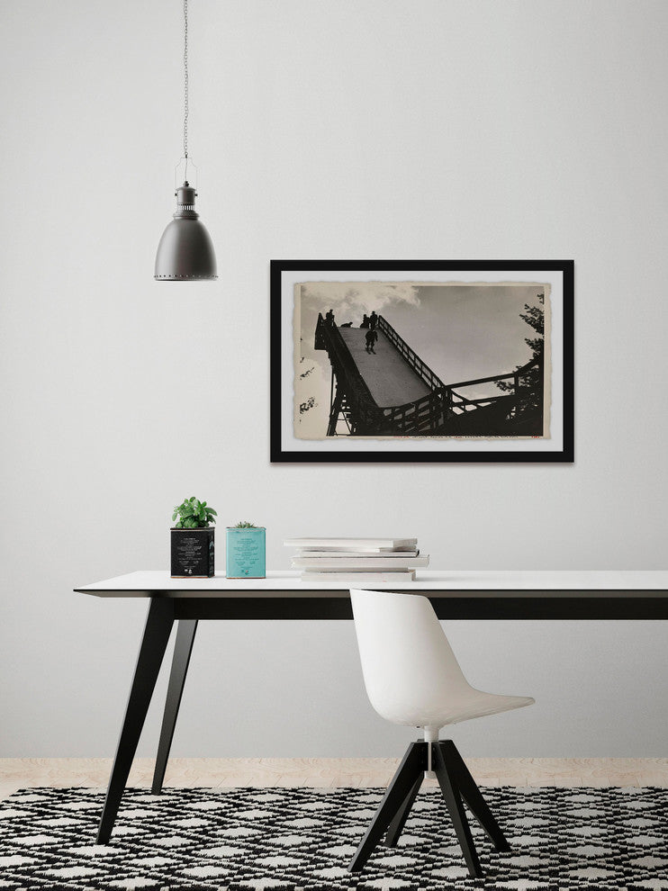 "Ski Jump III" Framed Painting Print, 24"x16"