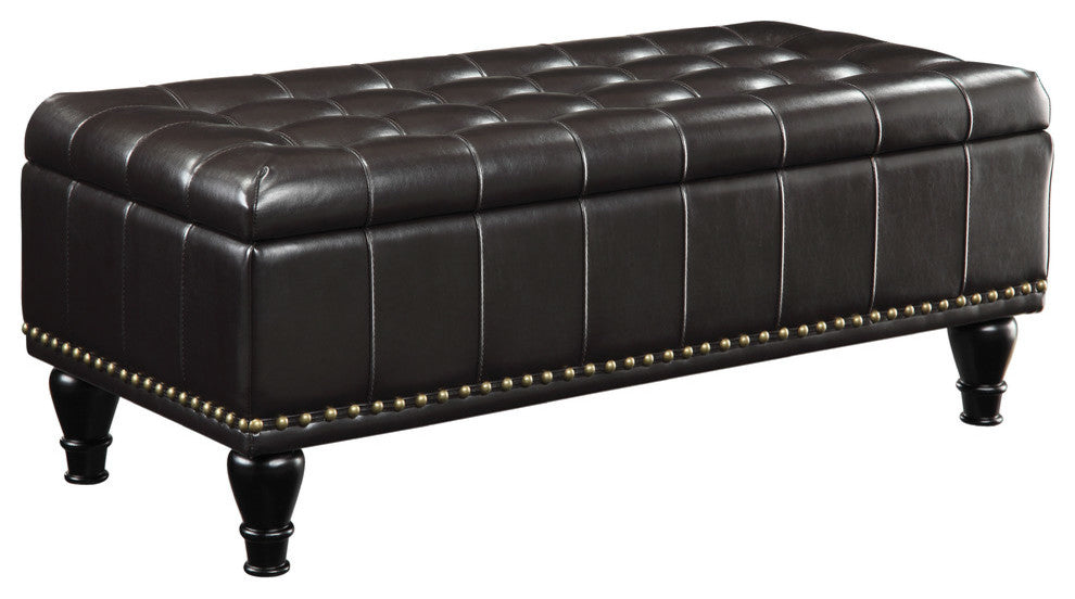 Caldwell Storage Ottoman, Bonded Leather, Espresso