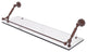 Dottingham 30" Floating Glass Shelf with Gallery Rail, Antique Copper