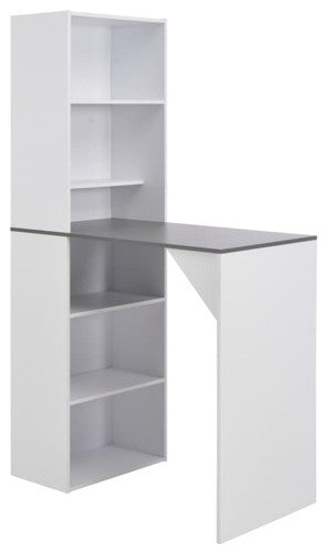 vidaXL Bar Table Pub Table Bistro Table for Dining Room with Cabinet White