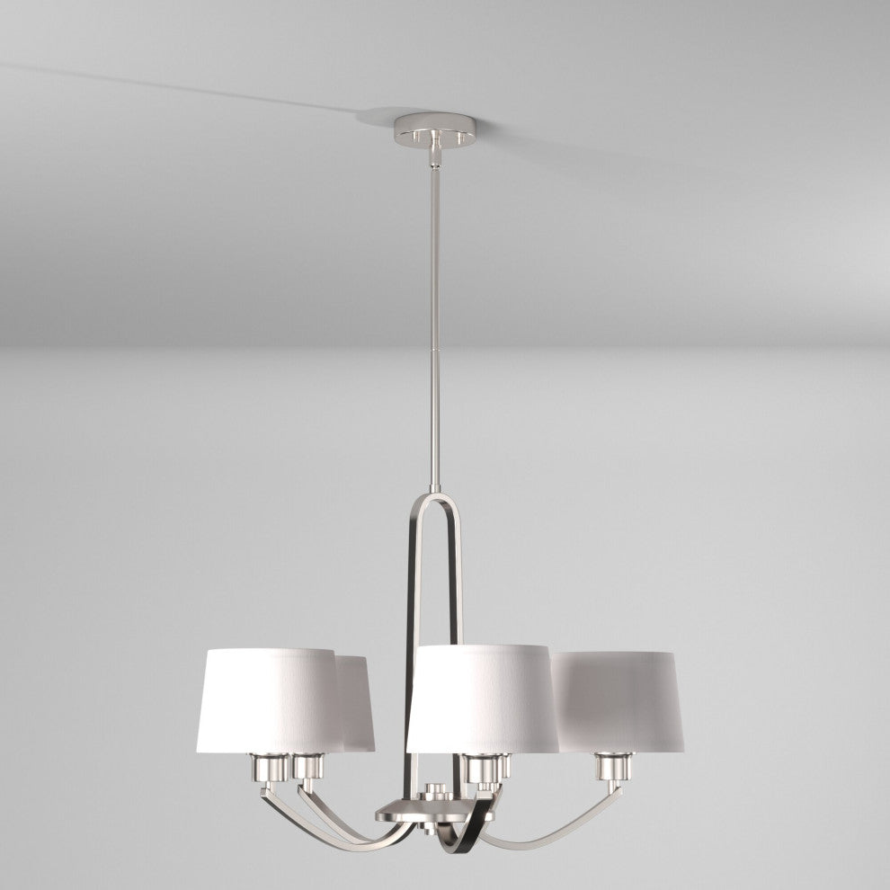 Studio 5-Light Chandelier, Satin Platinum