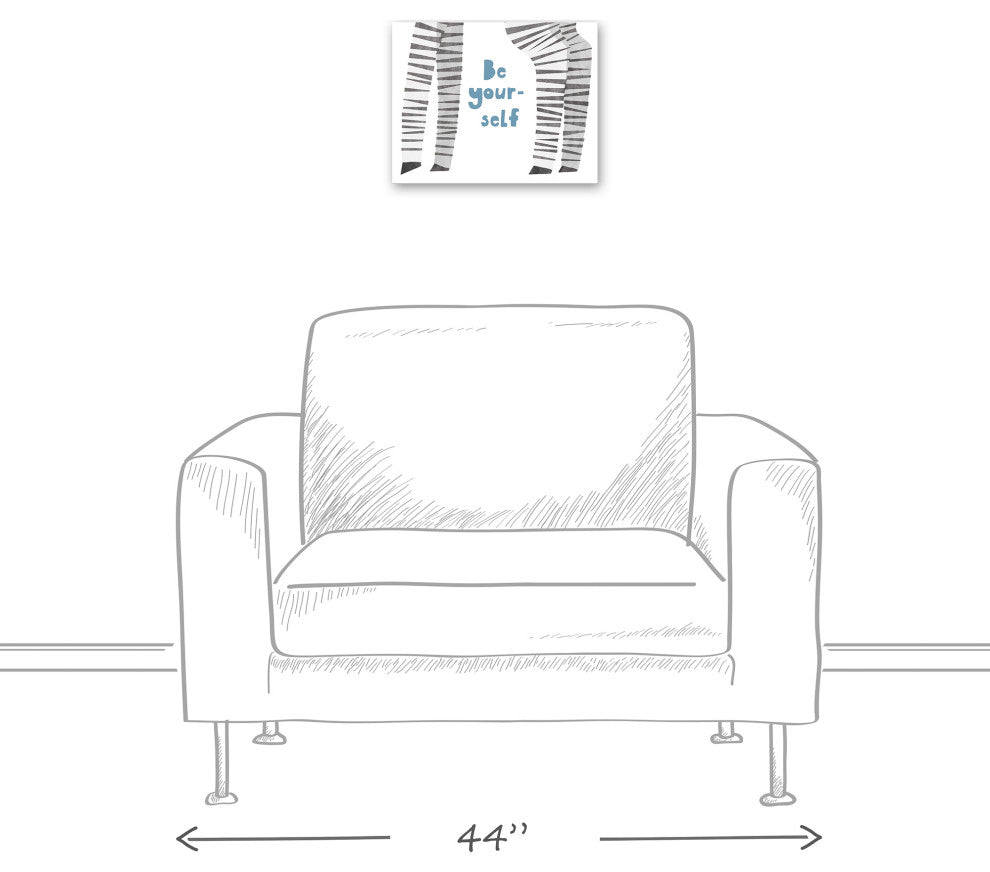 Be Yourself Zebra 14x11 Canvas Wall Art