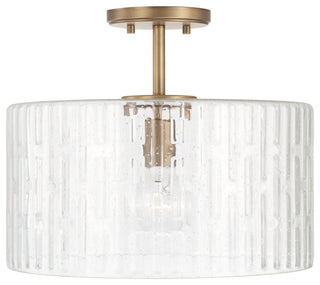Capital Lighting 241311 Emerson 15"W Semi-Flush Drum Ceiling - Aged Brass