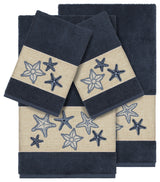 Lydia 4-Piece Embellished Towel Set, Midnight Blue