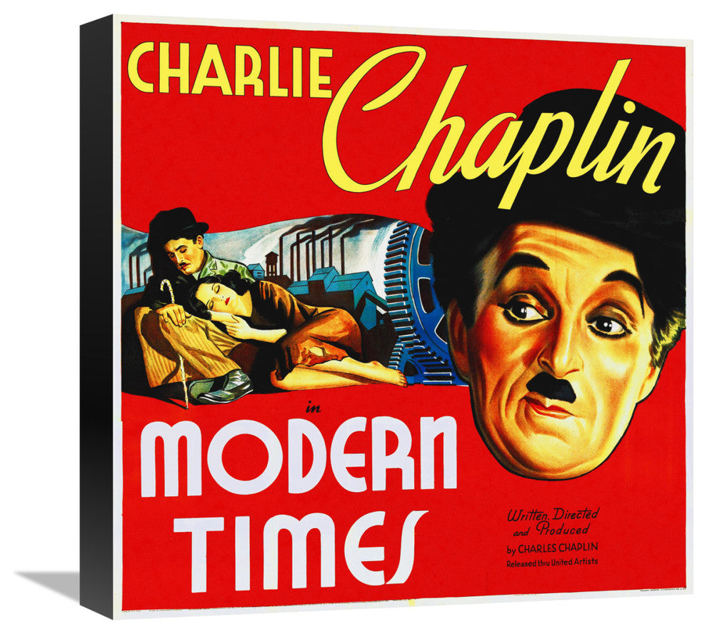 "Modern Times, 1936" Stretched Canvas Giclee by Hollywood Photo Archive, 16"x16"