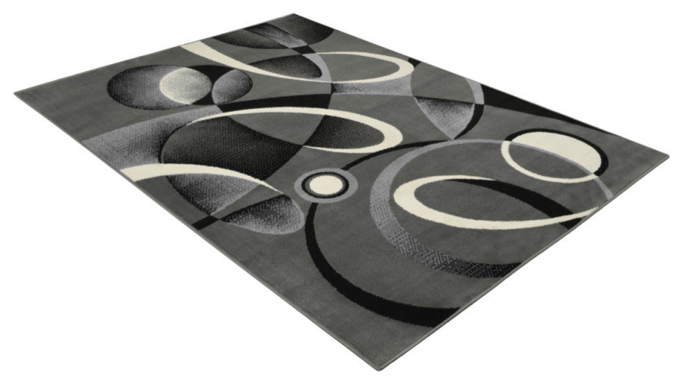 Modern Accent Rug, Gray, 10'5"x7'6"
