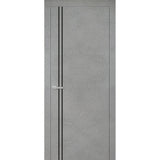 Solid French Door 42 x 84 | Planum 0016 Concrete with| Bathroom