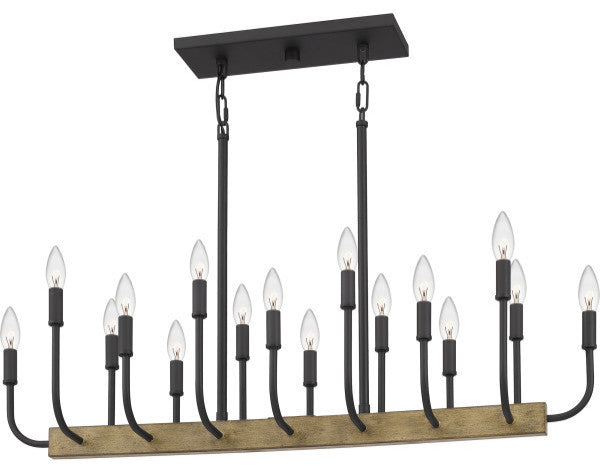 Quoizel COD139MBK 16 Light Island Chandelier, Matte Black Finish
