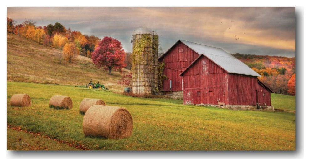 Courtside Market Redline Hay Harvest 12"x24" Gallery-Wrapped Canvas Wall Art