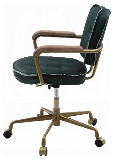 Siecross Office Chair, Emerald Green Leather