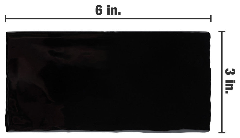 Castillo Black Ceramic Wall Tile