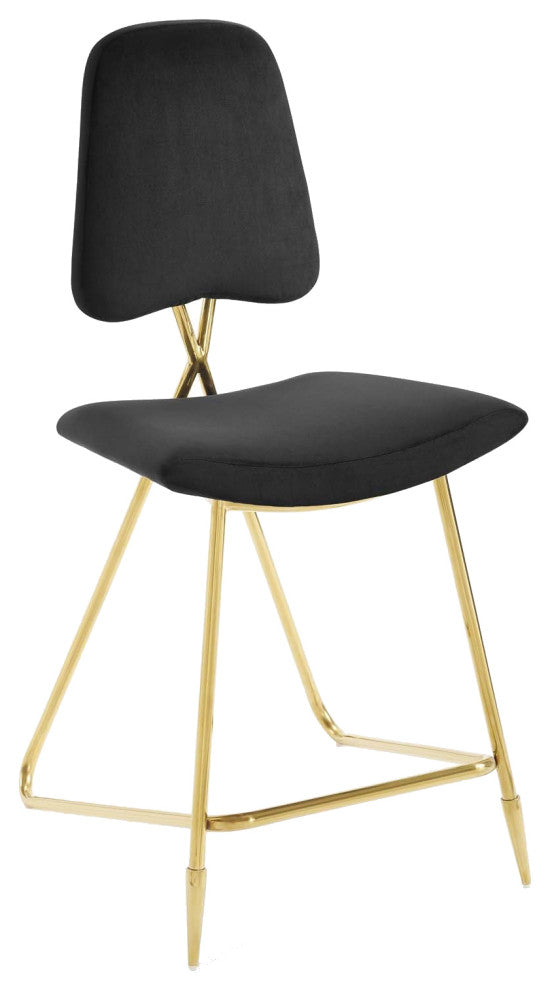 Black Velvet Gold Counter Stool, Paluch Noah Kitchen Counter Stool, Glam Luxe
