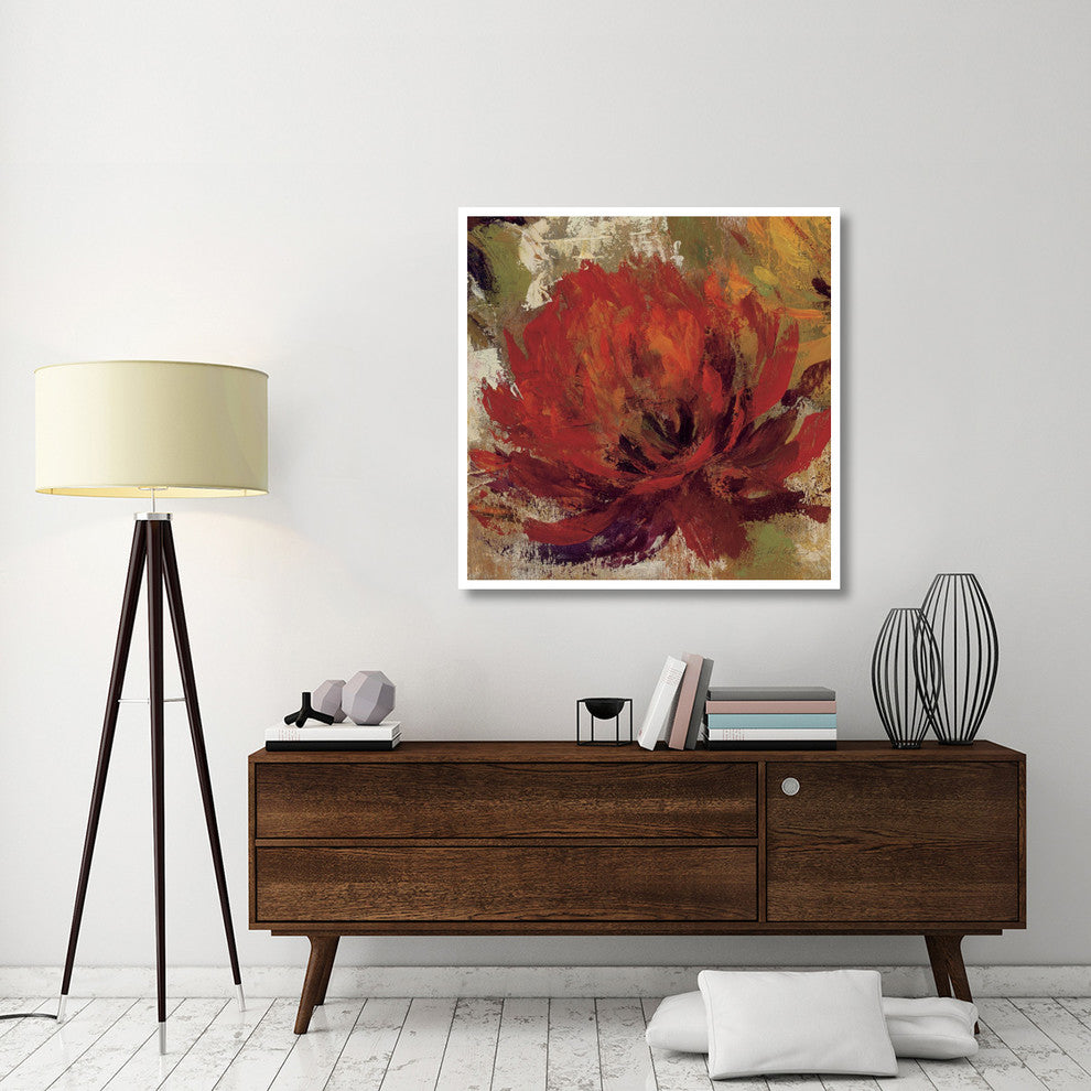 "Fiery Dahlias II - Crop" Digital Paper Print by Silvia Vassileva, 42"x42"