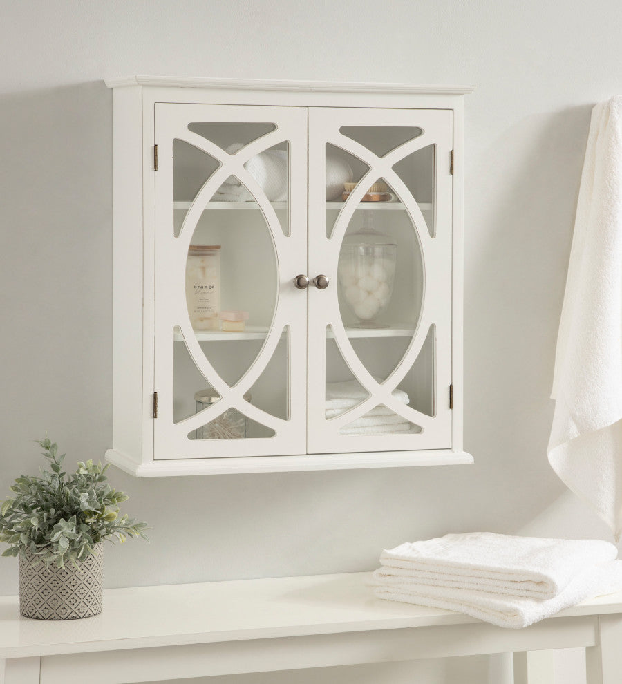 Quinlan Decorative Wood Wall Cabinet, White 24x8x28