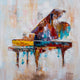 "Colorful Grand Piano" Hand Painted Canvas Art, 40"x40"