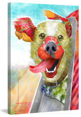 "Breezy Dog II" Painting Print on Wrapped Canvas
