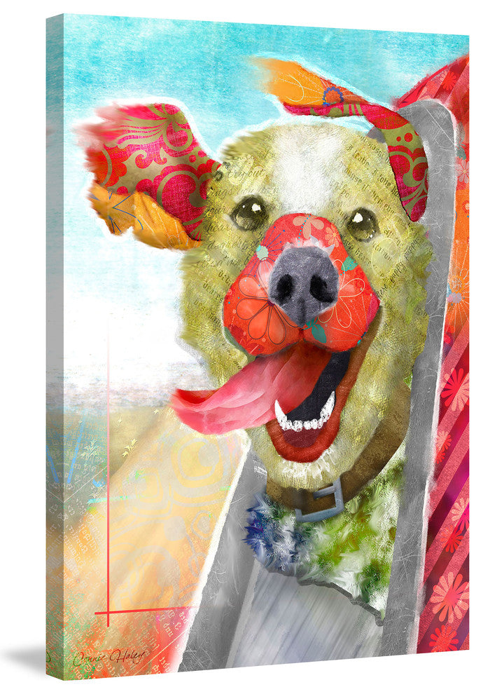 "Breezy Dog II" Painting Print on Wrapped Canvas