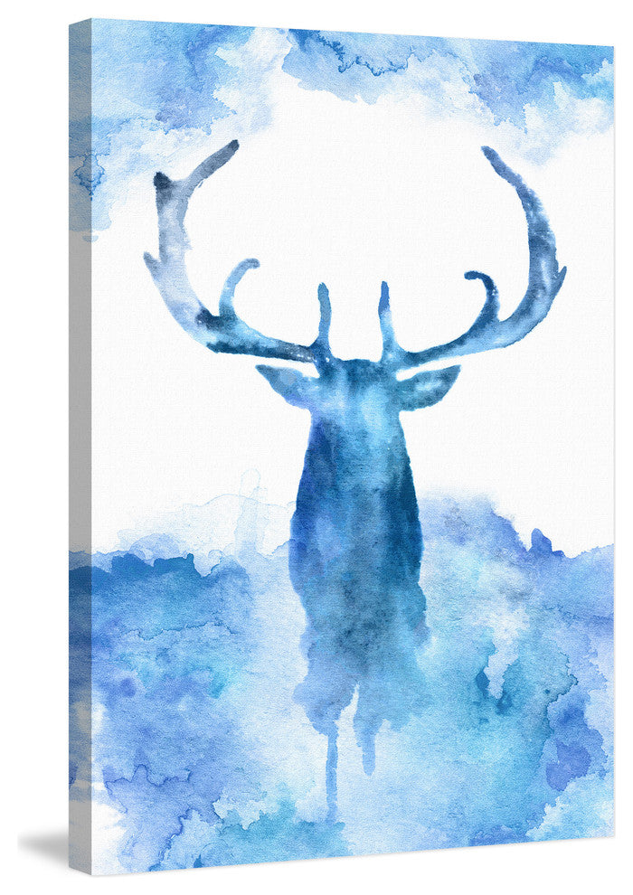 "Blue Moose" Painting Print on Wrapped Canvas