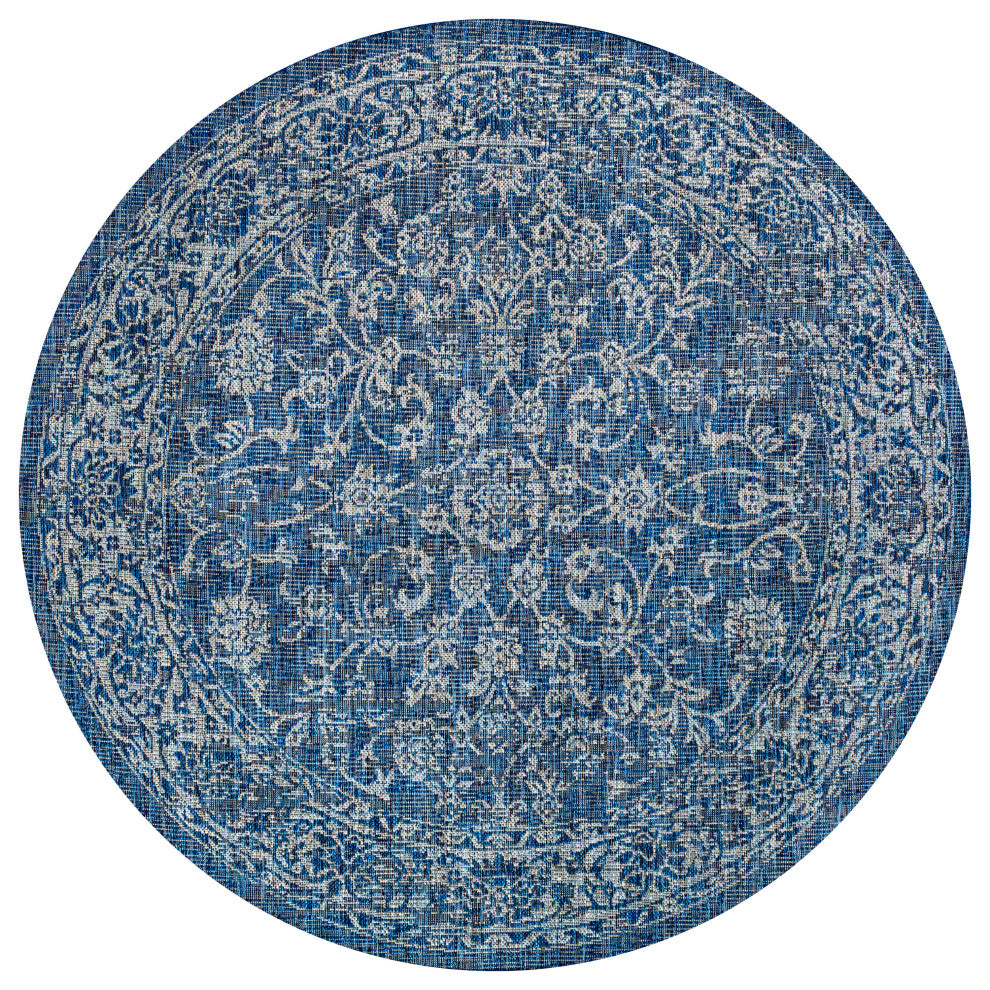 Tela Bohemian Textured Weave Floral Indoor/Outdoor Area Rug