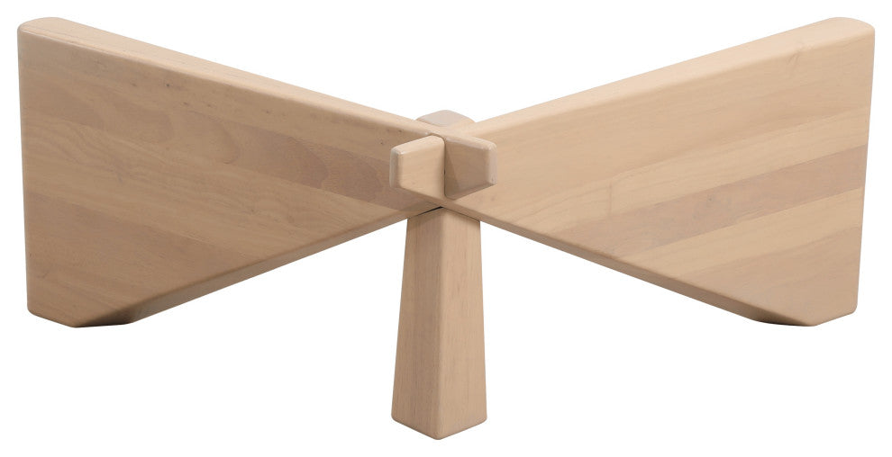 LeisureMod Imperial Interlocking Wooden Triangle Coffee Table Base, Natural Wood