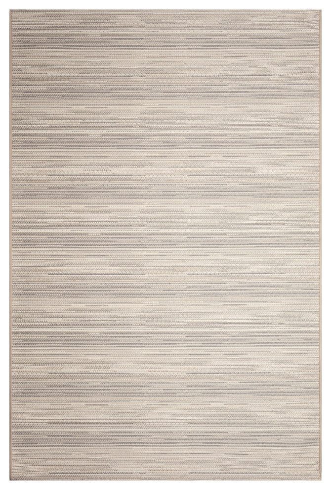 Miranda Tweed Stripe Indoor/Outdoor Rug Silver/brown 1'11"x7'6"