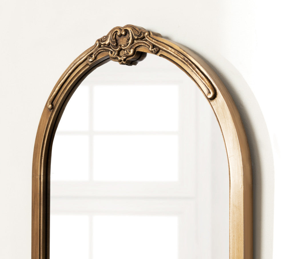 Astrid Traditional Arch Mirror, Gold 20"x30"