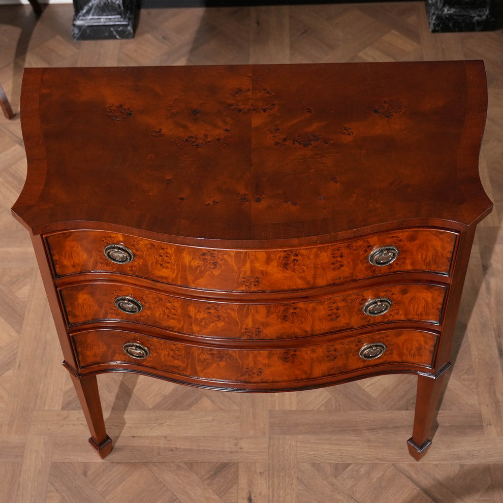 Large Burled Hepplewhite Chest