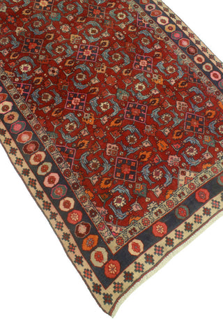 Fine Vintage Distressed Hadlee Red/Charcoal Runner, 3'11x9'10