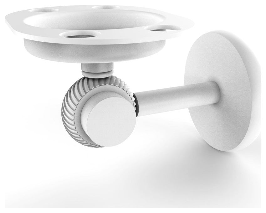 Satellite Orbit Two Toothbrush Holder With Twist Accents, Matte White
