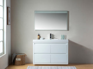 Vanity Art Single-Sink Bathroom Vanity With Resin Top, 48"