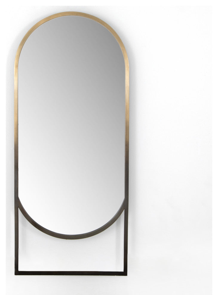 Dawson Floor Mirror, Ombre Brass