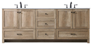 Double Bathroom Vanity, Natural Oak, 84"