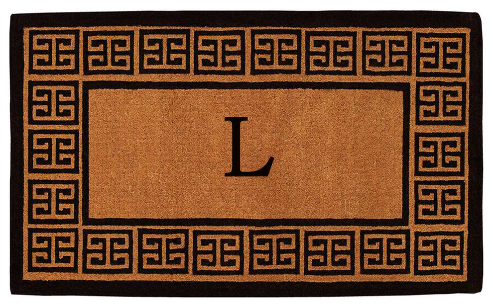 The Grecian Monogram Doormat, Extra-Thick 18"x30", Letter L