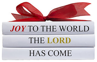 Decorative Books - Quote Book Stack - "Joy to the World"