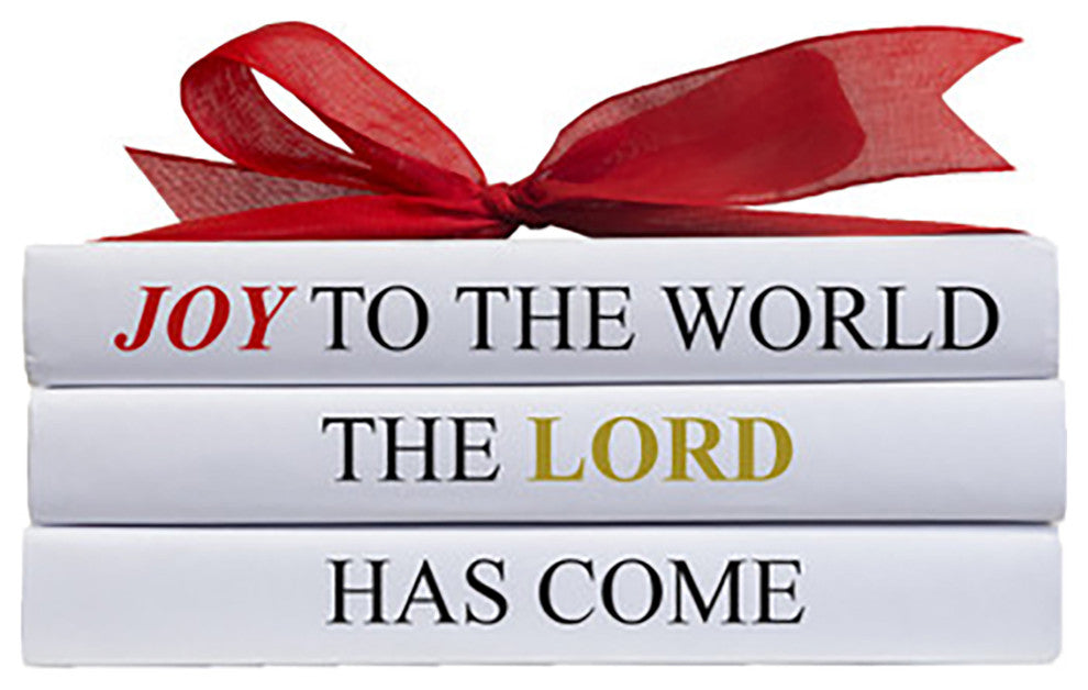 Decorative Books - Quote Book Stack - "Joy to the World"