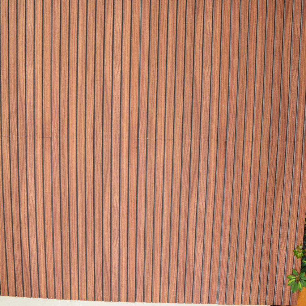 Faux Wood 3D Wall Panels, Auburn, Set of 10, Covers 54 sq ft