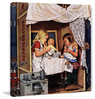"Playing House" Painting Print on Canvas by Stevan Dohanos