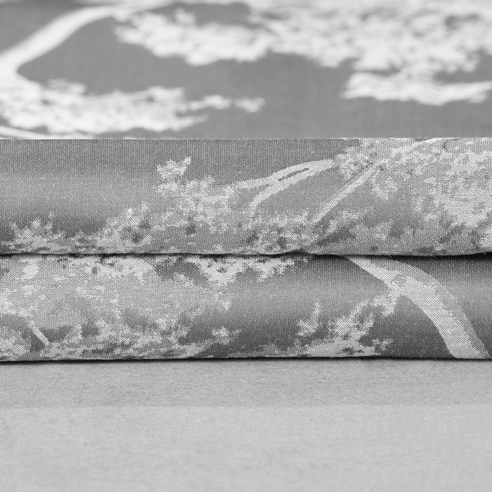 Sequoia Silver Grey Faux Silk Jacquard Fabric Sample, 4Wx4L