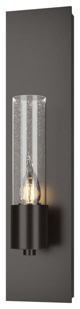 Pillar 1 Light Sconce, Oil Rubbed Bronze, Seeded Clear Glass