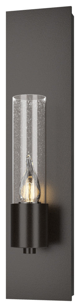 Pillar 1 Light Sconce, Oil Rubbed Bronze, Seeded Clear Glass
