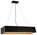 Black Stainless Steel Rectangular Frame, Gold Mirror interior With Clear Crystal
