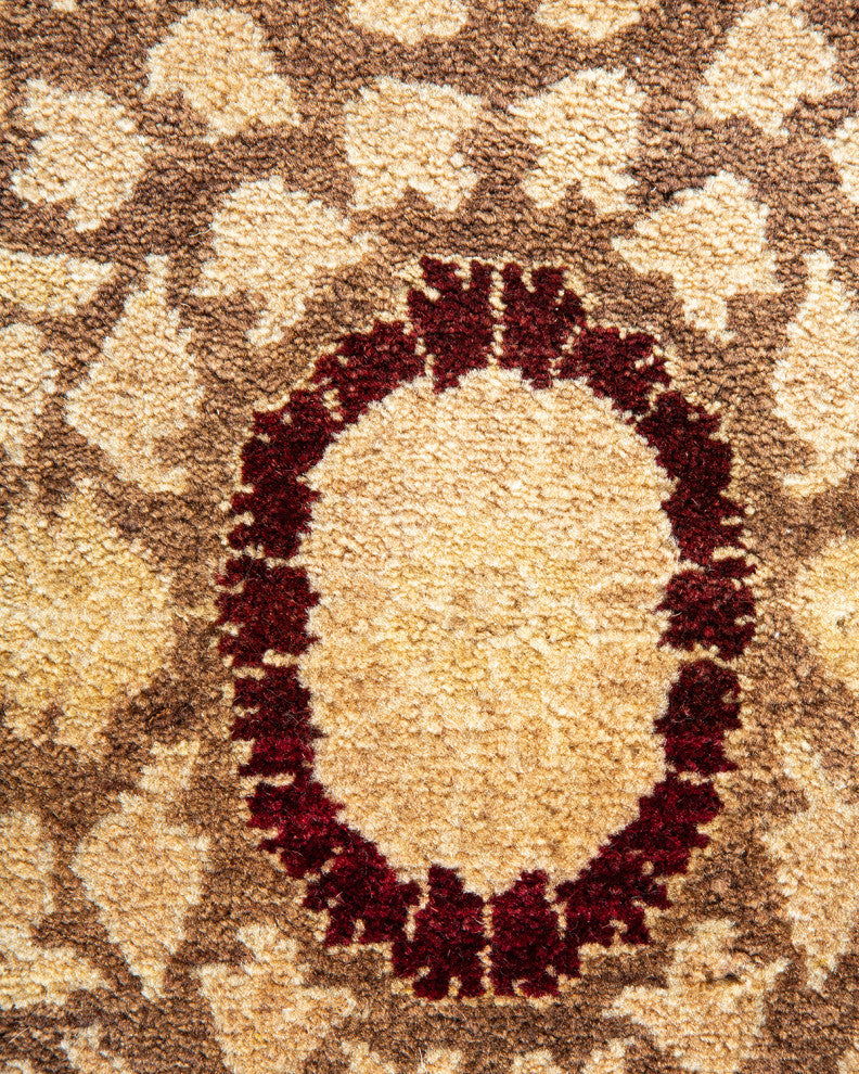 Mogul, One-of-a-Kind Hand-Knotted Runner Rug Brown, 10' 3" x 19' 2"