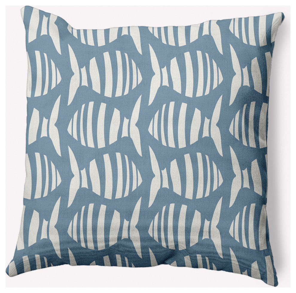 20x20" Swimming School Nautical Decorative Indoor Pillow, Dusty Smoke