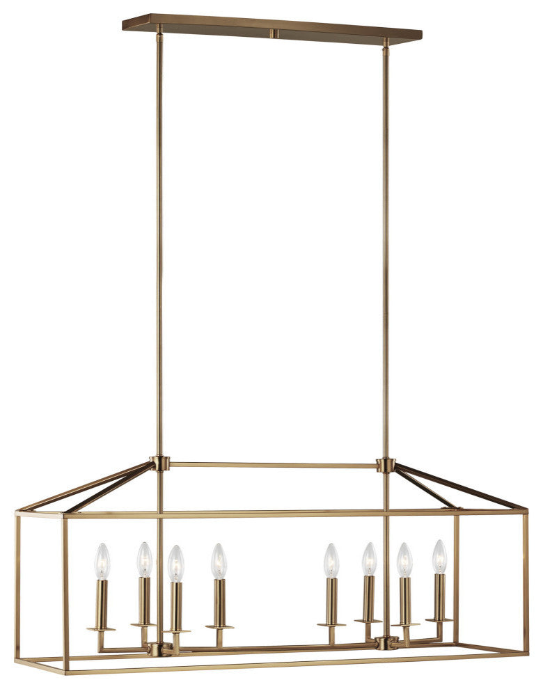 Perryton 8-Light Island Pendant, Satin Brass