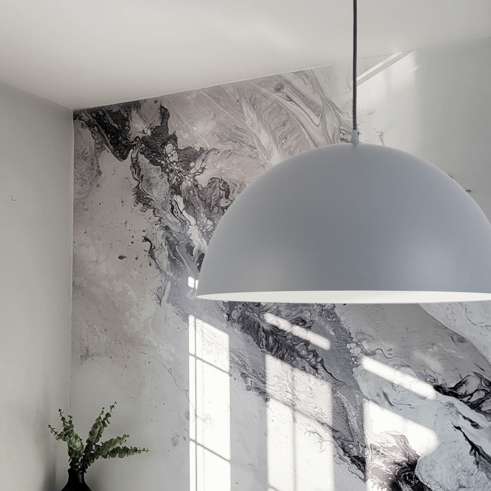Ofelia Transitional 1 Light Grey Metal Pendant