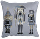 Indoor Velvet Nutcrackers Gray 17" Throw Pillow